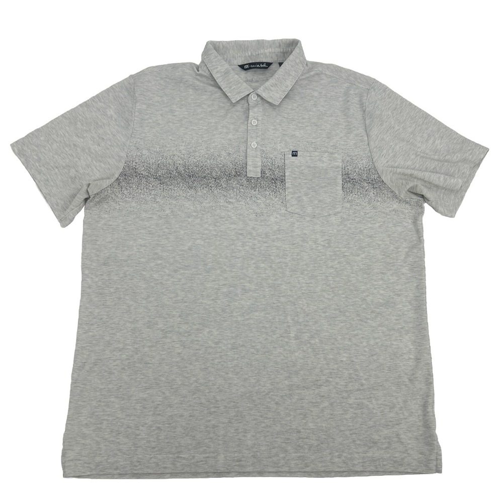 Travis Mathew Shirt Men's XXL 2XL Gray Short Sleeve Polo Golf